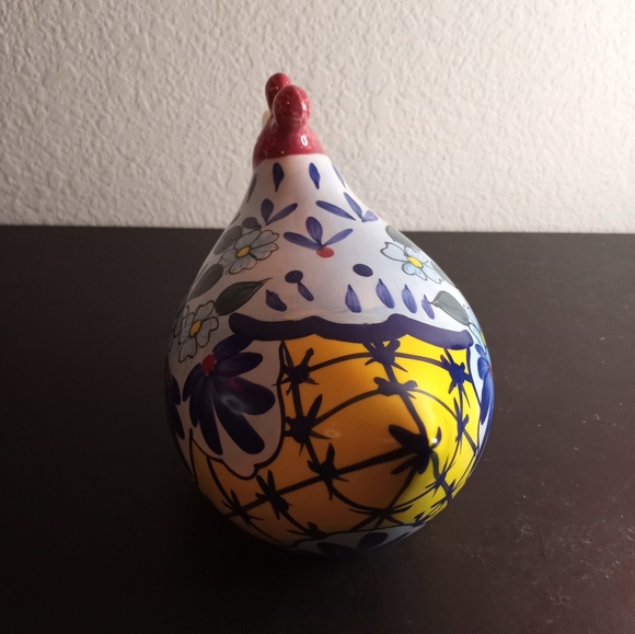 VTG CBK Ceramic Handpainted Floral 8" Rooster Figurine - Picture 4 of 7